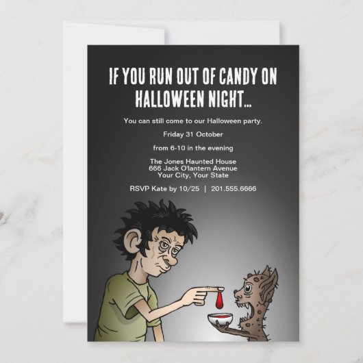 ハロウもしンの夜に走はお菓子が無い 招待状 (正面)