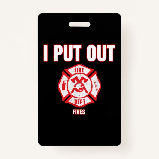 ハロウィおもしろいン衣装消防士火を消す バッジ (正面)