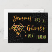 ハロウィおもしろいーン·デモンズはグー最高のルの友人 シーズンポストカード (正面/裏面)