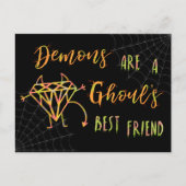 ハロウィおもしろいーン·デモンズはグー最高のルの友人 シーズンポストカード (正面)