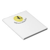 ハロウィお洒落ン飛んでいるウィッチ満月かわいい ノートパッド (アングル)