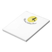 ハロウィお洒落ン飛んでいるウィッチ満月かわいい ノートパッド (回転)