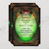 ハロウィしゃれているン幽霊事件パーティの招待状 招待状 (正面/裏面)