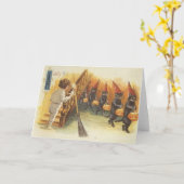 ハロウィすてきーンの猫たちがいたずらをする カード (黄色い花)