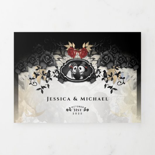 ハロウィエレガントンバラ（写真）非メニュー三つ折り 三つ折り招待状 (カバー)