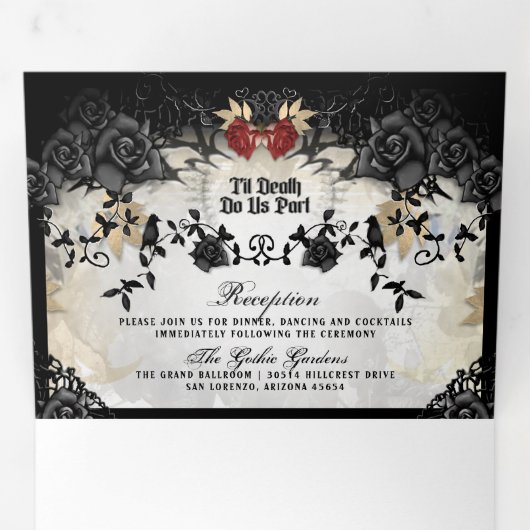 ハロウィエレガントンバラ（写真）非メニュー三つ折り 三つ折り招待状 (内部最初)