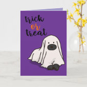 ハロウィカスタムンお洒落おもしろいモダンパープル カード (黄色い花)