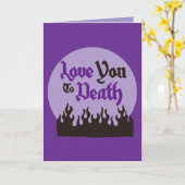 ハロウィカスタムンお洒落おもしろいモダンパープル カード (黄色い花)