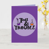 ハロウィカスタムンお洒落おもしろいモダンパープル カード (黄色い花)