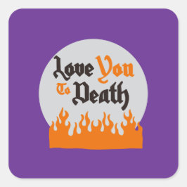 ハロウィカスタムンお洒落おもしろいモダンパープル スクエアシール