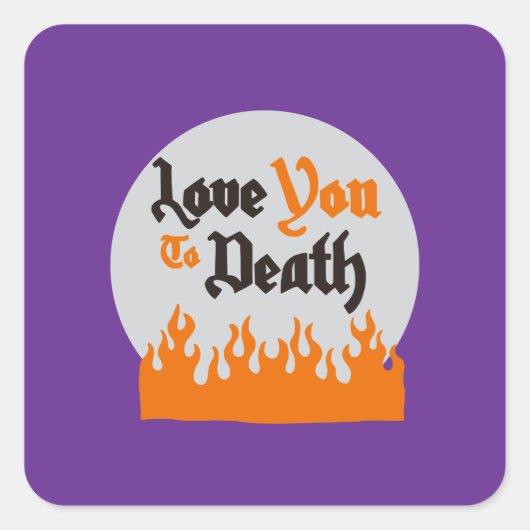 ハロウィカスタムンお洒落おもしろいモダンパープル スクエアシール (正面)