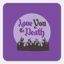 ハロウィカスタムンお洒落おもしろいモダンパープル スクエアシール