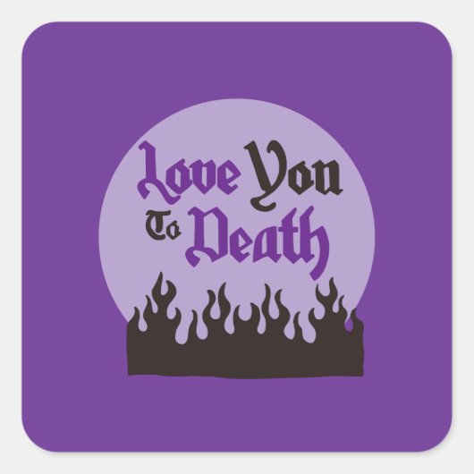 ハロウィカスタムンお洒落おもしろいモダンパープル スクエアシール (正面)