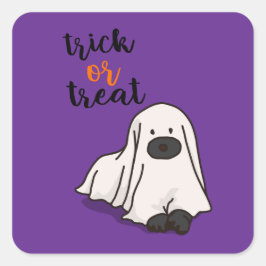 ハロウィカスタムンお洒落おもしろいモダンパープル スクエアシール
