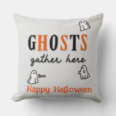 ハロウィカスタムンお洒落グおもしろいレイ幽霊 クッション (正面)