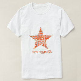 ハロウィカスタムンクールお洒落タイポグラフィオレンジ Tシャツ