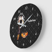 ハロウィクラシックーンエレガントロングブラックドレス ラージ壁時計 (傾斜)