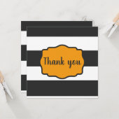 ハロウィストライプのンをテーマにした「ありがとう」 カード (正面/裏面インサイチュ)