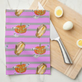 ハロウィストライプのン キッチンタオル (四つ折り)