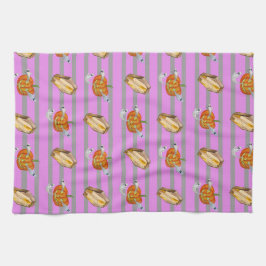 ハロウィストライプのン キッチンタオル