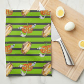ハロウィストライプのン キッチンタオル (四つ折り)