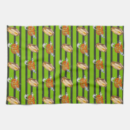 ハロウィストライプのン キッチンタオル