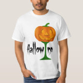 ハロウィノパンプキンワインガラスハロウィーン Tシャツ (正面)