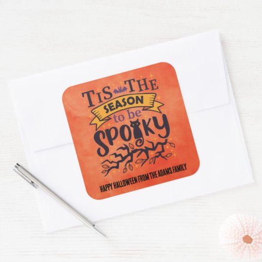 ハロウィパーソナライズされたン不気味 スクエアシール (封筒)