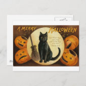 ハロウィメリーーンの猫のカード シーズンポストカード (正面/裏面)
