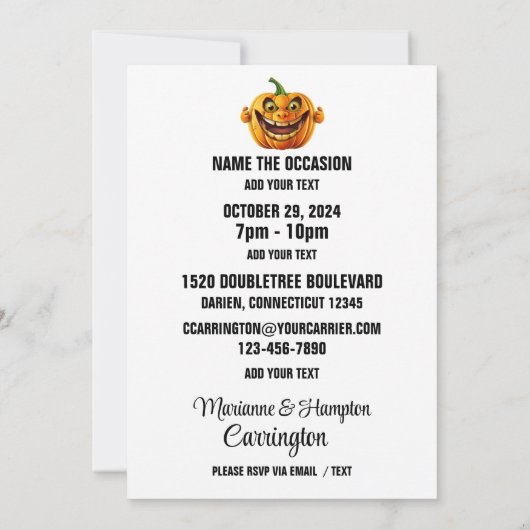 ハロウィユニークーンギャザリング招待状 招待状 (裏面)