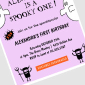 ハロウィンおばけだらけの1歳の誕生日 招待状