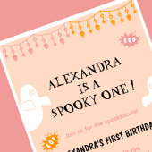 ハロウィンおばけのお誕生日おめでとう!1歳の誕生日 招待状