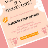 ハロウィンおばけのお誕生日おめでとう!1歳の誕生日 招待状