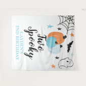 ハロウィンおばけのかぼちゃで2歳の誕生日をお祝い タペストリー (正面(横))