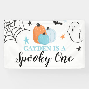 ハロウィンおばけのかぼちゃのブルー 1歳の誕生日 横断幕