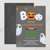 ハロウィンおばけの誕生日招待状 招待状 (正面/裏面)