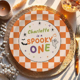 ハロウィンおばけの1歳の誕生日ペーパープレート ペーパープレート