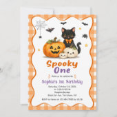 ハロウィンおばけの1歳 誕生日のお誘い 招待状 (正面)