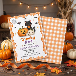 ハロウィンおばけの1歳 誕生日のお誘い 招待状