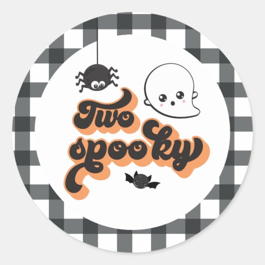 ハロウィンおばけの2歳の誕生日 ラウンドシール (正面)