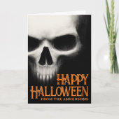 ハロウィンおばけドクロ 黒 オレンジ シーズンカード (正面)