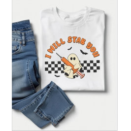 ハロウィンおばけナース「絶対刺すよ」 Tシャツ