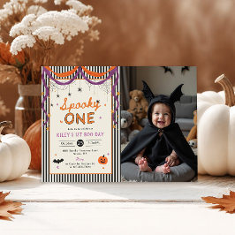 ハロウィンおばけ1歳の誕生日写真 招待状
