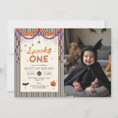 ハロウィンおばけ1歳の誕生日写真 招待状 (正面)