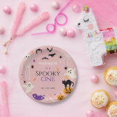 ハロウィンおばけ1歳の誕生日 ピンク ペーパープレート (パーティー)