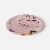ハロウィンおばけ1歳の誕生日 ピンク ペーパープレート (アングル)