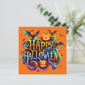 ハロウィンおめでとうのグリーティングカード (スタンド正面)