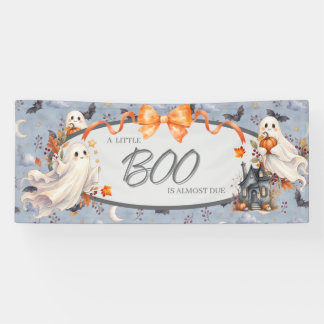 ハロウィンおめでとうベビーバナー A Little Boo Is Almost Due 横断幕