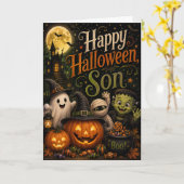 ハロウィンおめでとう息子 カード (黄色い花)