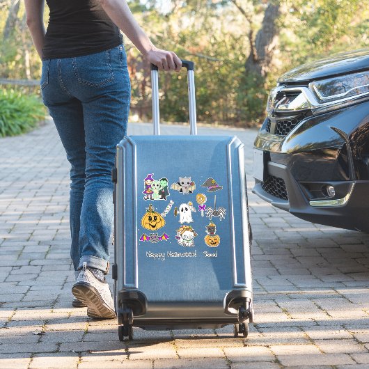 ハロウィンおめでとう、かぼちゃ、コウモリ、幽霊、衣装 シール (スーツケースインサイチュ)